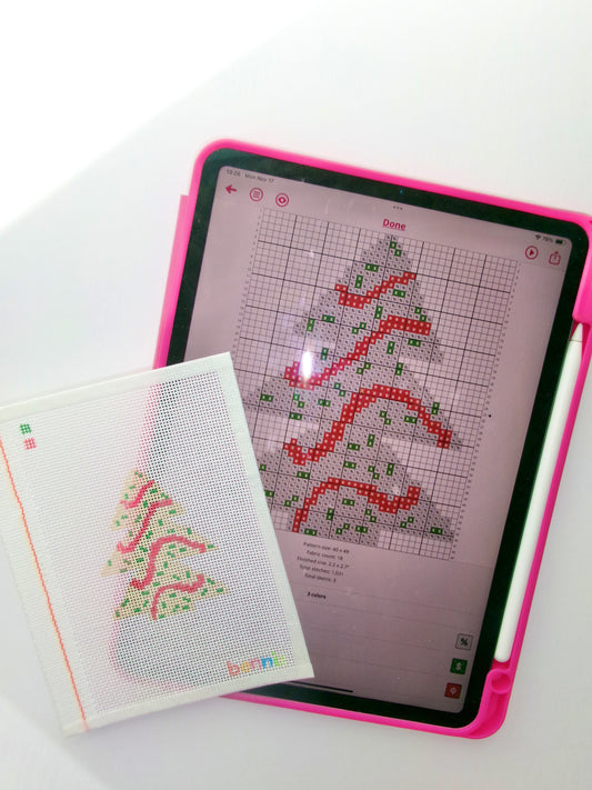DIGITAL-Christmas Tree Snack Cake Needlepoint Pattern