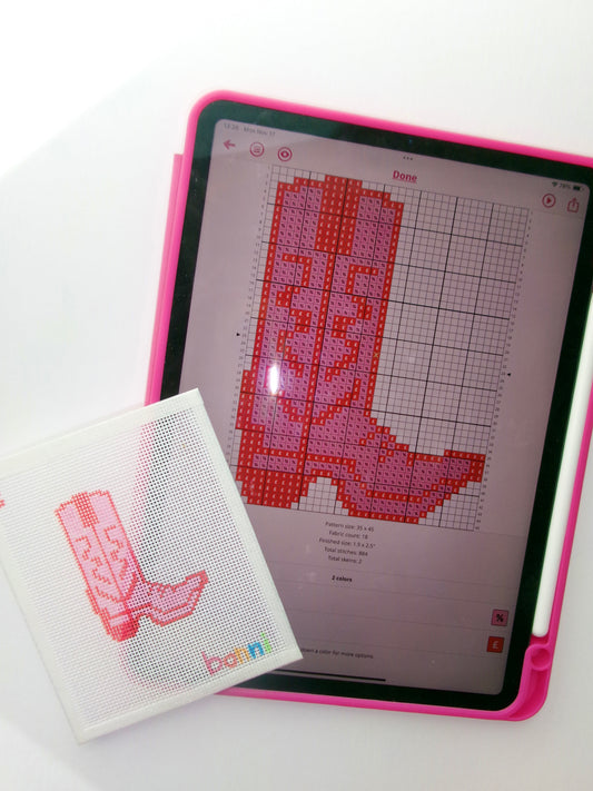 DIGITAL - Christmas Cowgirl  Needlepoint Pattern